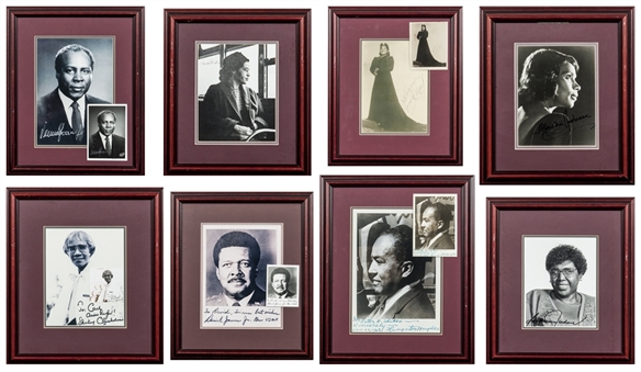 Lot of 8 African-American Icons Signed and Framed Photo Collection